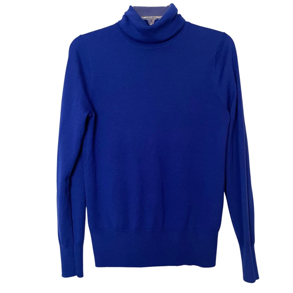 Women’s J.Crew Wool Blend Turtleneck Sweater, Vibrant Blue, Medium